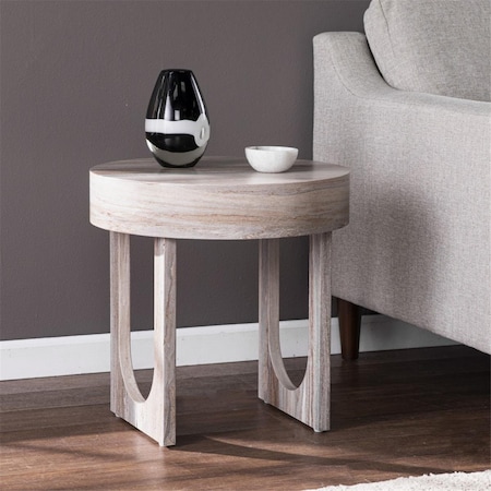Gfancy Fixtures 20 in. Manufactured Wood Round End Table Brown GF3712445